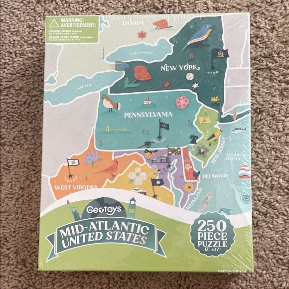 geotoys Other - Mid-Atlantic United‎ Stated 250 Piece Puzzle